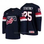 Camiseta USA Team Spencer Stastney 2018 Iihf World Championship Jugador Azul