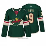 Camiseta Hockey Mujer Minnesota Wild 9 Mikko Koivu Verde Autentico Jugador