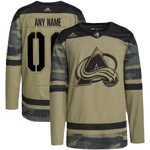 Camiseta Hockey Colorado Avalanche Personalizada Military Appreciation Team Autentico Practice Camuflaje