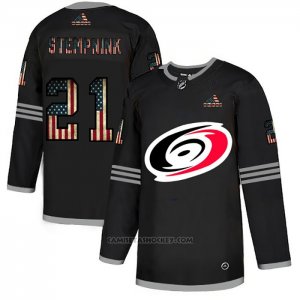 Camiseta Hockey Carolina Hurricanes Lee Stempniak 2020 USA Flag Negro