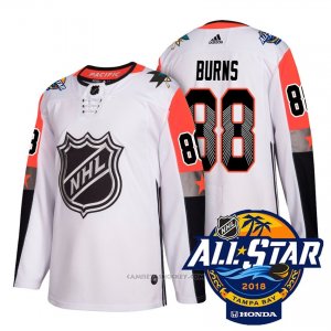 Camiseta Hockey Hombre San Jose Sharks 88 Brent Burns Blanco 2018 All Star Autentico