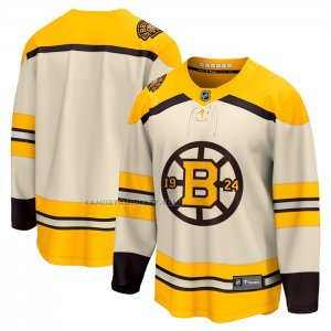 Camiseta Hockey Boston Bruins 100th Aniversario Premier Breakaway Crema