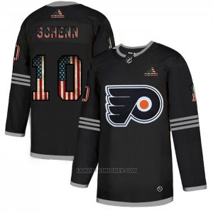 Camiseta Hockey Philadelphia Flyers Schenn 2020 USA Flag Negro