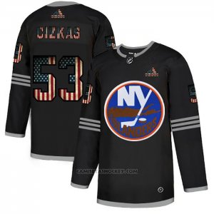 Camiseta Hockey New York Islanders Casey Cizikas 2020 USA Flag Negro
