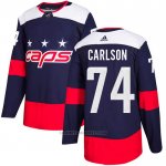 Camiseta Hockey Washington Capitals 74 John Carlson Autentico 2018 Stadium Series Azul