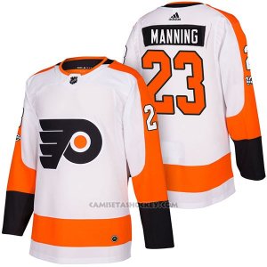Camiseta Hockey Hombre Autentico Philadelphia Flyers 23 Brandon Manning Away 2018 Blanco