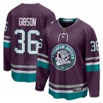 Camiseta Hockey Anaheim Ducks John Gibson 30th Anniversary Premier Breakaway Violeta