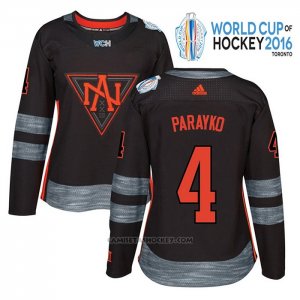 Camiseta Hockey Mujer America del Norte 4 Colton Parayko Premier 2016 World Cup Negro