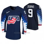 Camiseta Hockey USA Trevor Zegras 2020 IIHF World Junior Championship Negro