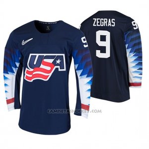 Camiseta Hockey USA Trevor Zegras 2020 IIHF World Junior Championship Negro