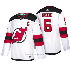 Camiseta Hockey Hombre New Jersey Devils 6 Andy Greene 2018 Blanco