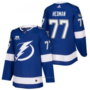 Camiseta Hockey Nino Tampa Bay Lightning 77 Victor Hedman Azul 2018 Autentico Home