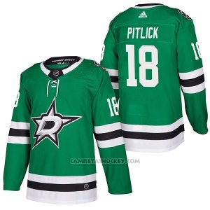 Camiseta Hockey Hombre Autentico Dallas Stars 18 Tyler Pitlick Home 2018 Verde