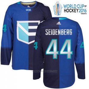 Camiseta Hockey Europa Dennis Seidenberg 44 Premier World Cup 2016 Azul