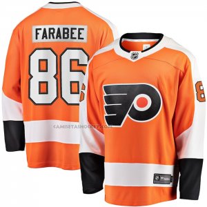Camiseta Hockey Philadelphia Flyers Joel Farabee Primera Breakaway Naranja