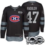 Camiseta Hockey Hombre Montreal Canadiens 47 Alexander Radulov 2017 Centennial Limited Negro