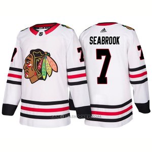 Camiseta Hockey Hombre Male Blackhawks 7 Brent Seabrook Away 2018 Blanco