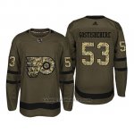 Camiseta Philadelphia Flyers 53 Shayne Gostisbehere Camo Salute To Service