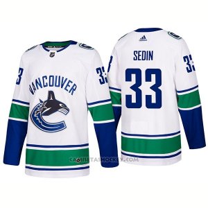 Camiseta Hockey Hombre Vancouver Canucks 33 Henrik Sedin Away Premier 2017-2018 Blanco