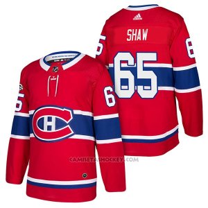 Camiseta Hockey Hombre Autentico Montreal Canadiens 65 Andrew Shaw Home 2018 Rojo