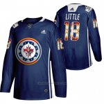 Camiseta Hockey Winnipeg Jets Bryan Little 2020 Wasac Night Indigenous Heritage Azul