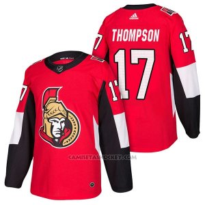 Camiseta Hockey Hombre Autentico Ottawa Senators 17 Nate Thompson 2018 Authentic Home Rojo