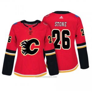 Camiseta Hockey Mujer Calgary Flames 26 Michael Stone Rojo Autentico Jugador