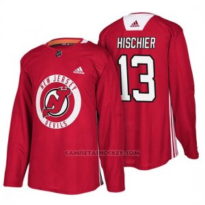 Camiseta New Jersey Devils Nico Hischier New Season Practice Rojo