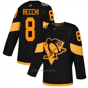 Camiseta Hockey Pittsburgh Penguins 8 Mark Recchi Autentico 2019 Stadium Series Negro