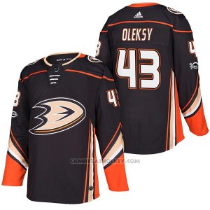 Camiseta Hockey Hombre Autentico Anaheim Ducks Steve Oleksy Home 43 2018 Negro