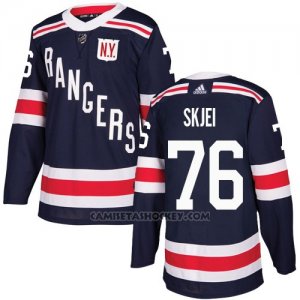 Camiseta Hockey Hombre New York Rangers 76 Brady Skjei Azul Autentico 2018 Winter Classic Stitched