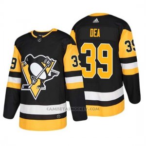 Camiseta Pittsburgh Penguins Jean Sebastien Dea Home Autentico Jugador Negro