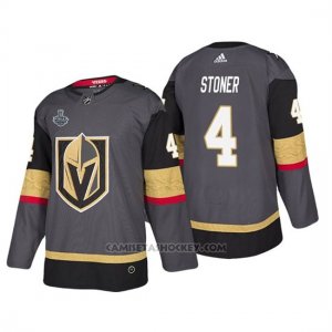 Camiseta Golden Knights Clayton Stoner Bound Patch 2018 Stanley Cup Final Gris