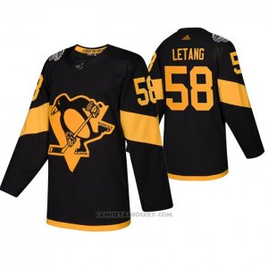 Camiseta Hockey Pittsburgh Penguins Kris Letang Autentico 2019 Stadium Series Negro