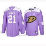 Camiseta Hockey Hombre Anaheim Ducks 21 Chris Wagner Violeta