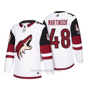 Camiseta Hockey Hombre Arizona Coyotes Jordan Martinook 48 2018 Season Centennial Patch Team Road Blanco