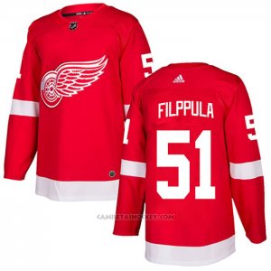Camiseta Hockey Detroit Red Wings 51 Valtteri Filppula Primera Autentico Rojo