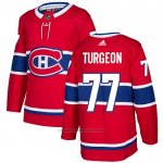 Camiseta Hockey Montreal Canadiens 77 Pierre Turgeon Primera Autentico Rojo
