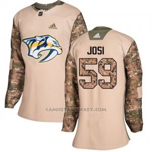Camiseta Hockey Mujer Nashville Predators 59 Roman Josi Camo Autentico 2017 Veterans Day Stitched