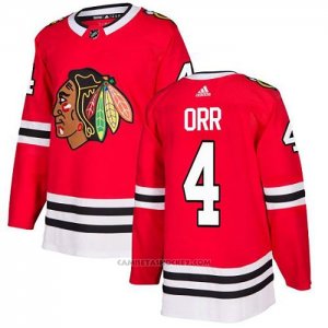 Camiseta Hockey Chicago Blackhawks 4 Bobby Orr Primera Autentico Rojo