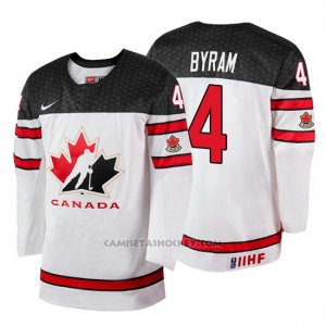 Camiseta Canada Team Bowen Byram 2018 Iihf World Championship Jugador Blanco