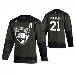Camiseta Hockey Florida Panthers Vincent Trocheck 2019 Veterans Day Camuflaje