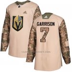 Camiseta Hockey Hombre Vegas Golden Knights 7 Jason Garrison Camo Autentico 2017 Veterans Day Stitched