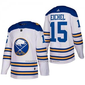 Camiseta Hockey Hombre Buffalo Sabres 15 Jack Eichel Blanco Autentico Stitched