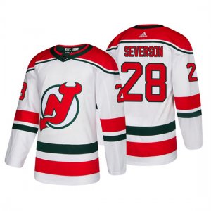 Camiseta New Jersey Devils Damon Severson Alternato Adidas Autentico Blanco