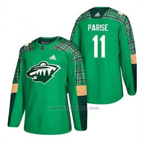 Camiseta Minnesota Wild Zach Parise 2018 St. Patrick's Day Verde