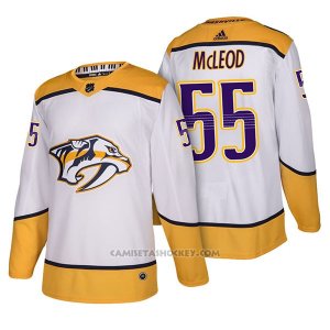 Camiseta Hockey Hombre Autentico Nashville Predators 55 Cody Mcleod Away 2018 Blanco