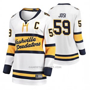 Camiseta Hockey Mujer Nashville Predators Roman Josi Breakaway Jugador 2020 Winter Classic Blanco