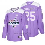 Camiseta Washington Capitals Devante Smith Pelly Hockey Fights Cancer Violeta