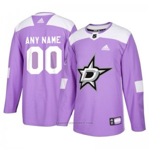 Camiseta Hockey Hombre Dallas Stars Personalizada Violeta